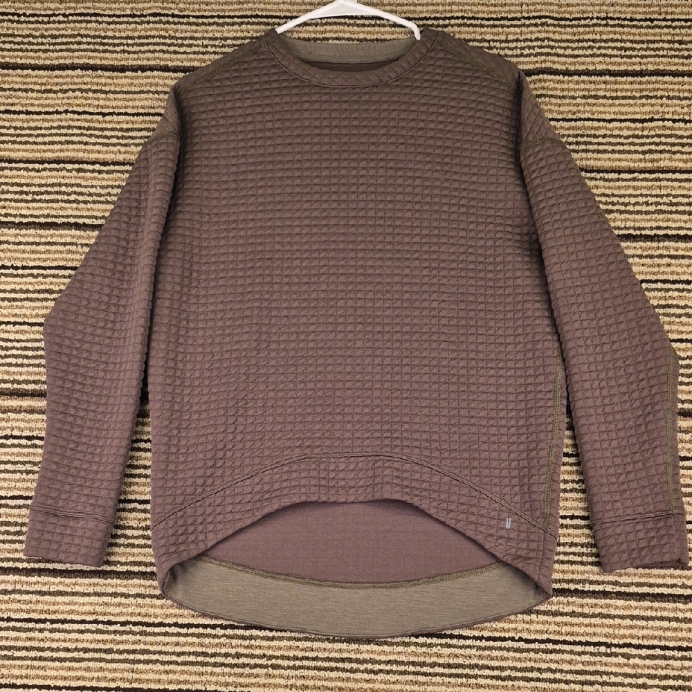 NOBULL Military Green Polyester Spandex Quilted XS Crewneck Athletic Sweater‎